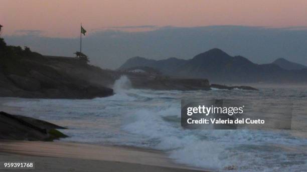 rough sea at devil's beach - valeria del cueto stock pictures, royalty-free photos & images