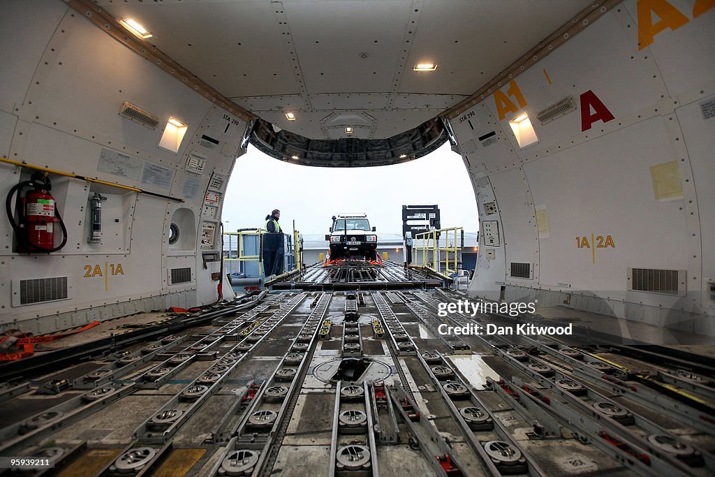 Aid Is Loaded Onto A British Airways Flight Bound For Haiti