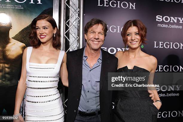 Adrianne Palicki, Dennis Quaid and Kate Walsh at the World Premiere of Screen Gems 'Legion' at Cinerama Dome on January 21, 2010 in Hollywood,...