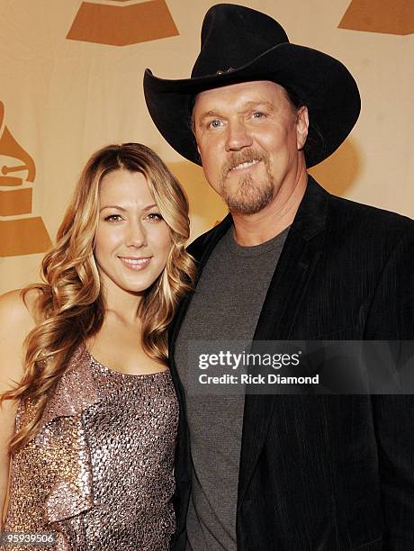 Grammy Nominees Colbie Caillat and Trace Adkins attend the GRAMMY Nominee Party at the Loews Vanderbilt Hotel on January 21, 2010 in Nashville,...