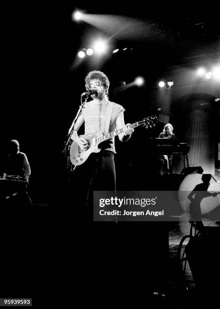 Jeff Lynne of Electric Light Orchestra performs on stage on their 'Time' tour on February 7th 1982 in Copenhagen, Denmark.