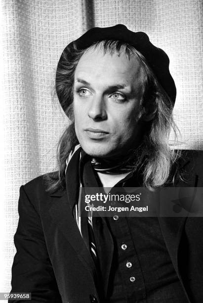 Brian Eno poses for a portrait session in 1974 in Copenhagen, Denmark.