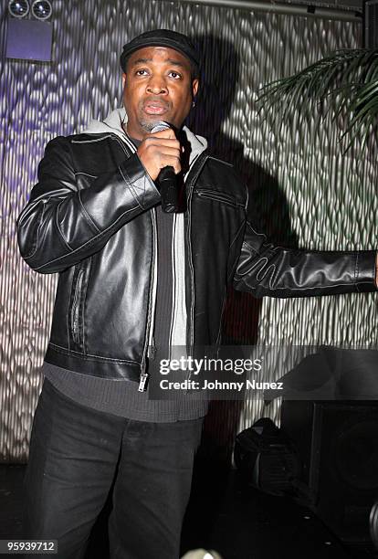 Chuck D. Speaks at a Help Haiti fundraiser at Element on January 21, 2010 in New York City.