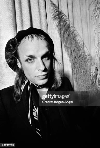 Brian Eno poses for a portrait session in 1974 in Copenhagen, Denmark.