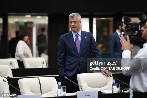 Kosovan President Hashim Thaci attends the EU-Western Balkans Summit in Sofia on May 17, 2018. - European Union leaders meet their Balkan...