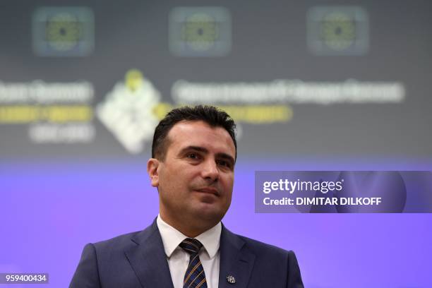 Macedonia's Prime Minister Zoran Zaev attends the EU-Western Balkans Summit in Sofia on May 17, 2018. - European Union leaders meet their Balkan...