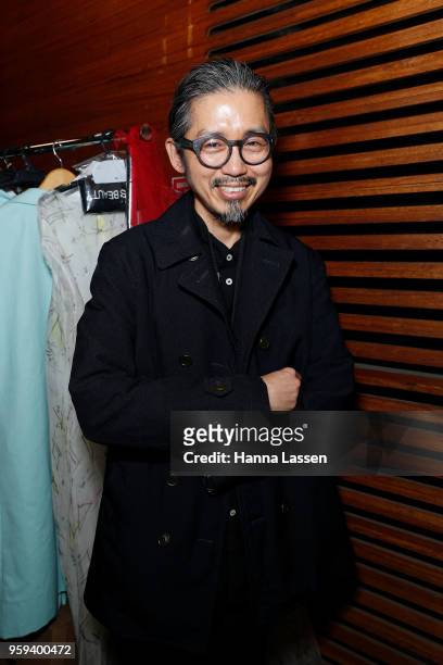 Akira Isogawa poses at backstage ahead of the Akira show at Mercedes-Benz Fashion Week Resort 19 Collections at Carriageworks on May 17, 2018 in...