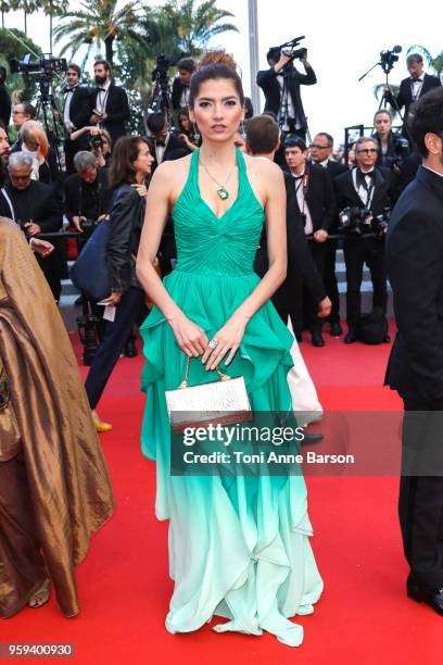 Actress Blanca Blanco wearing a Christophe Guillarme dress attends the screening of "Sink Or Swim " during the 71st annual Cannes Film Festival at...