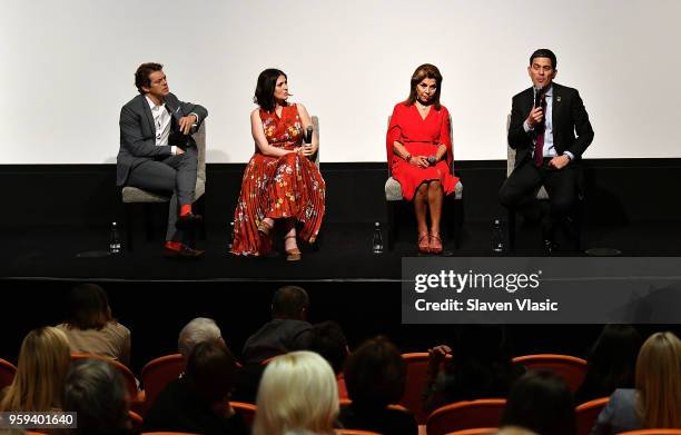 Executive producer Jason Blum, director Alexandra Shiva, executive producer HRH Princess Firyal of Jordan and IRC President and CEO David Miliband...