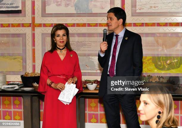 Executive producer HRH Princess Firyal of Jordan and IRC President and CEO David Miliband attend "This is Home: A Refugee Story" - New York Premier...
