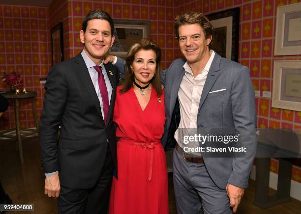 President and CEO David Miliband, executive producer HRH Princess Firyal of Jordan and executive producer Jason Blum attend "This is Home: A Refugee...