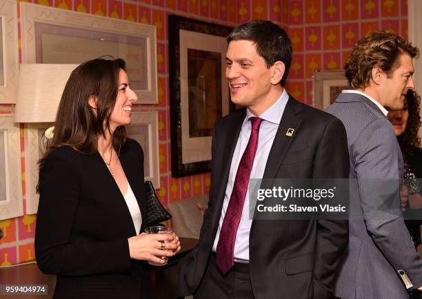 President and CEO David Miliband and guest attend "This is Home: A Refugee Story" - New York Premier Screening at Crosby Street Hotel on May 16, 2018...