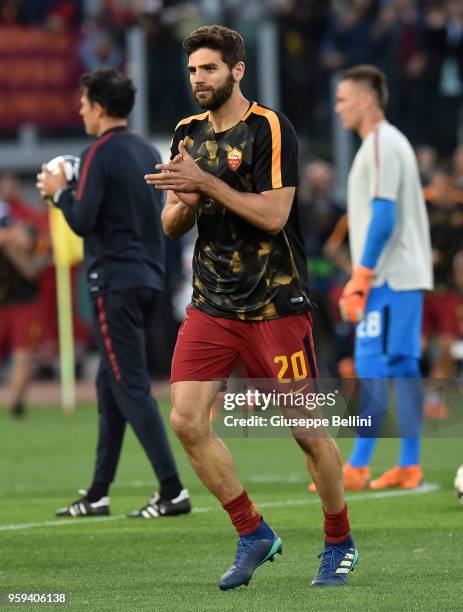 Federico Fazio of AS Roma prior the UEFA Champions League Semi Final Second Leg match between A.S. Roma and Liverpool FC at Stadio Olimpico on May 2,...