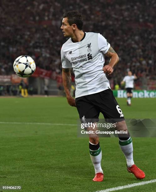 Dejan Lovren of Liverpool FC in action during the UEFA Champions League Semi Final Second Leg match between A.S. Roma and Liverpool FC at Stadio...