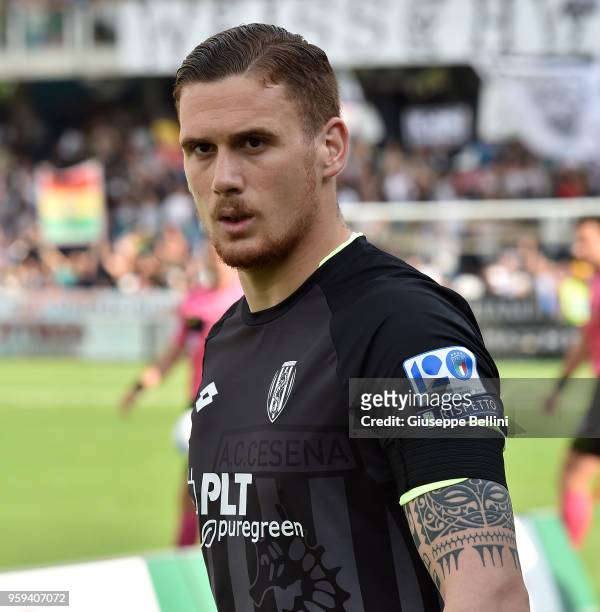 Andrea Fulignati of AC Cesena prior the serie B match between AC Cesena and Parma Calcio at Dino Manuzzi Stadium on May 6, 2018 in Cesena, Italy.
