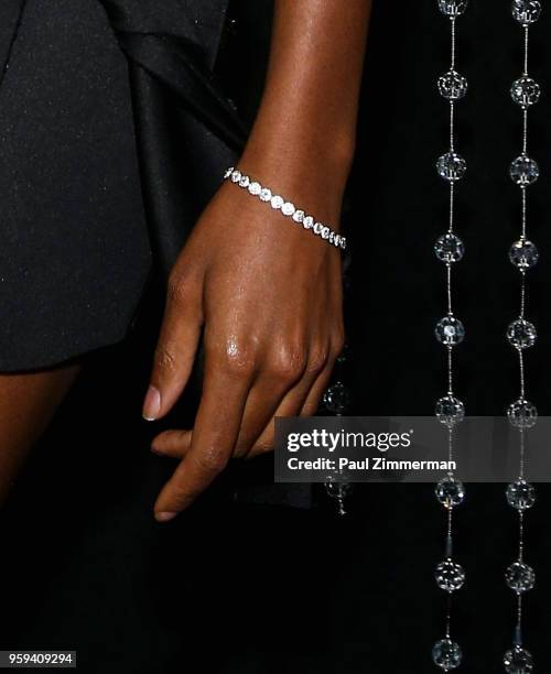 Damaris Lewis, braclet detail, at the 2018 CFDA Fashion Awards' Swarovski Award For Emerging Talent Nominee Cocktail Party at DUMBO House on May 16,...