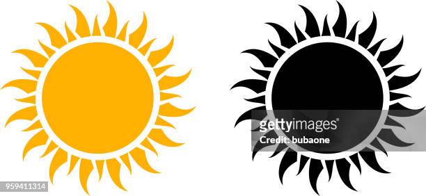summer sun icon set vector graphic - sunlight stock illustrations