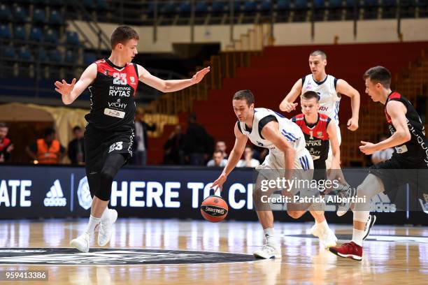 Igor Dronjak, #4 of U18 Mega Bemax in action during the Adidas Next Generation Tournament game between U18 Lietuvos Rytas Vilnius v U18 Mega Bemax at...