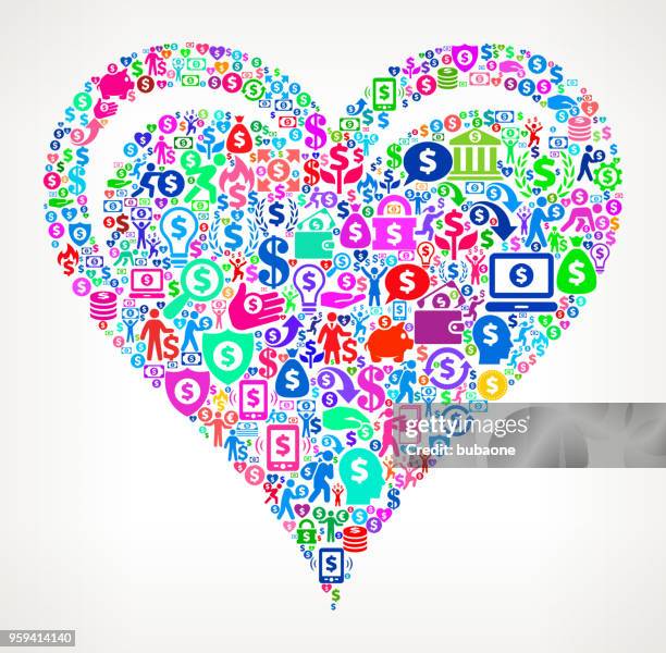 cards heart money vector icon pattern - note cards stack stock illustrations