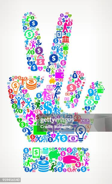 peace sign money vector icon pattern - copper still stock illustrations