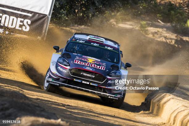 Elfyn Evans of Great Britain and Daniel Barritt of Great Britain compete in their M-Sport FORD WRT Ford Fiesta WRC during the shakedown of the WRC...