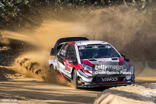 Jari Matti Latvala of Finland and Mikka Anttila of Finland compete with their Toyota Gazoo Racing WRT Toyota Yaris WRC during the shakedown of the...