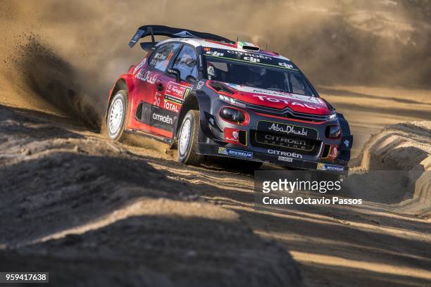 Craig Breen of Ireland and Scott Martin of Great Britain compete in their Citroen Total Ab Dhabi WRT Citroen C3 WRC during the shakedown of the WRC...