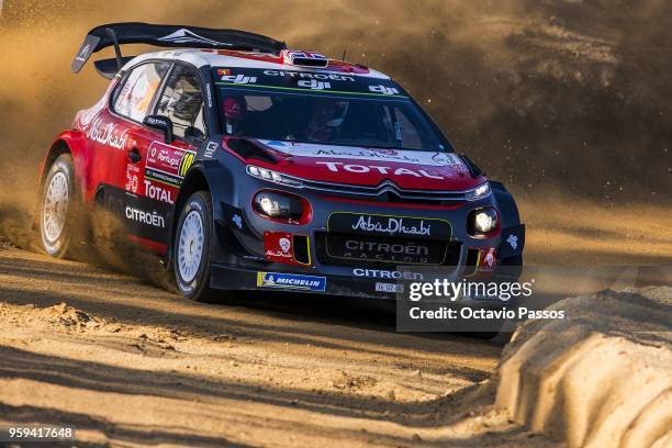 Kris Meeke of Great Britain and Paul Nagle of Ireland compete in their Citroen Total Abu Dhabi WRT Citroen C3 WRC during the shakedown of the WRC...