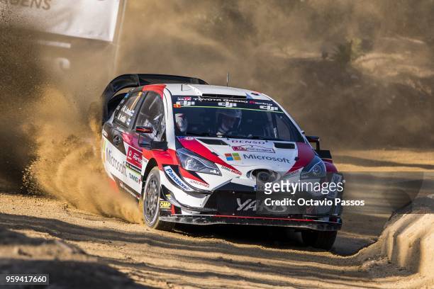 Jari Matti Latvala of Finland and Mikka Anttila of Finland compete with their Toyota Gazoo Racing WRT Toyota Yaris WRC during the shakedown of the...