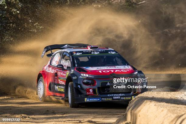 Mads Ostberg of Norway and Torstein Eriksen of Norway compete in their Citroen Total Abu Dhabi WRT Citroen C3 WRC during the shakedown of the WRC...