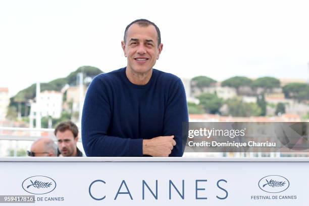 Director Matteo Garrone attends "Dogman" Photocall during the 71st annual Cannes Film Festival at Palais des Festivals on May 17, 2018 in Cannes,...