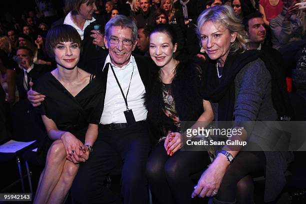 Christiane Paul, Gerd Strehle, Hannah Herzsprung and Sabine Christiansen attend the Strenesse Blue Fashion Show during the Mercedes-Benz Fashion Week...