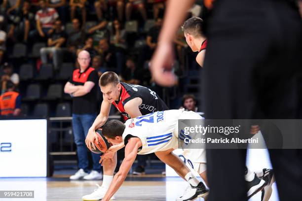 Gediminas Mokseckas, #1 of U18 Lietuvos Rytas Vilnius in action during the Adidas Next Generation Tournament game between U18 Lietuvos Rytas Vilnius...