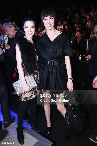 Actors Hannah Herzsprung and Christiane Paul attend the Strenesse Blue Fashion Show during the Mercedes-Benz Fashion Week Berlin Autumn/Winter 2010...