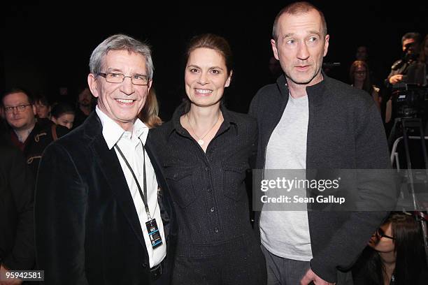 Gerd Strehle, Sarah Wiener and Peter Lohmeyer attend the Strenesse Blue Fashion Show during the Mercedes-Benz Fashion Week Berlin Autumn/Winter 2010...