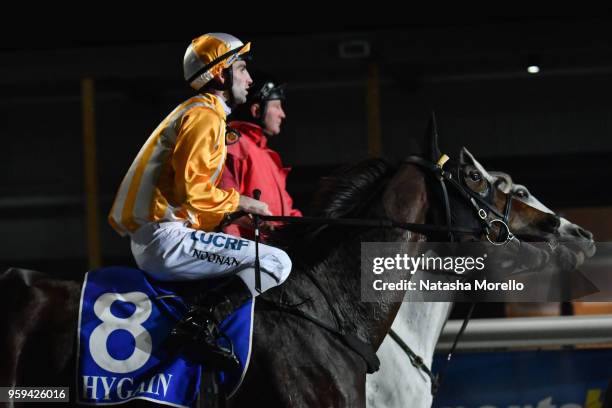 Jake Noonan returns to the mounting yard aboard Pirellina after winning the Bunyip Football Netball Club F&M BM64 Handicap at Racing.com Park...