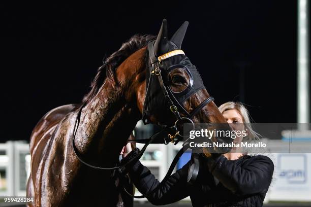 Pirellina after winning the Bunyip Football Netball Club F&M BM64 Handicap at Racing.com Park Synthetic Racecourse on May 17, 2018 in Pakenham,...