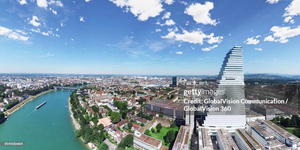 Elevated Perspective of Roche Tower in Basel, Switzerland