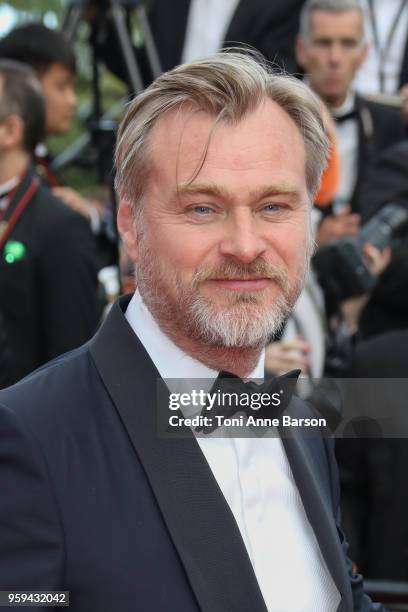 Christopher Nolan attends the screening of "Sink Or Swim " during the 71st annual Cannes Film Festival at Palais des Festivals on May 13, 2018 in...