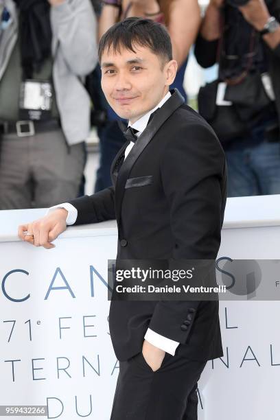 Director Adilkhan Yerzhanov attends the photocall for the "The Gentle Indifference Of The Word" during the 71st annual Cannes Film Festival at Palais...
