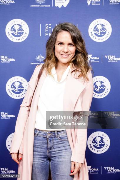 Michala Banas arrives for St Kilda Film Festival 2018 Opening Night on May 17, 2018 in Melbourne, Australia.