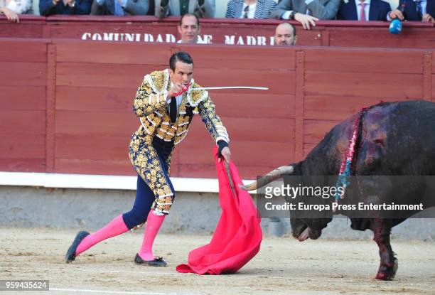 Jose Mari Manzanares attends a bullfighting of San Isidro Fair at Las Ventas bullring at Las Ventas Bullring on May 16, 2018 in Madrid, Spain.