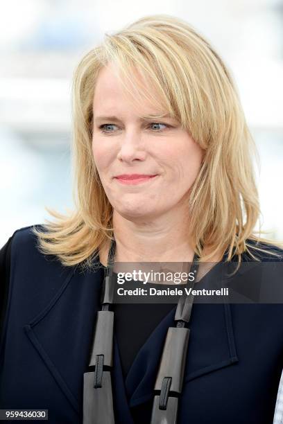 Producer Lisa Erspamer attends the photocall for the "Whitney" during the 71st annual Cannes Film Festival at Palais des Festivals on May 17, 2018 in...