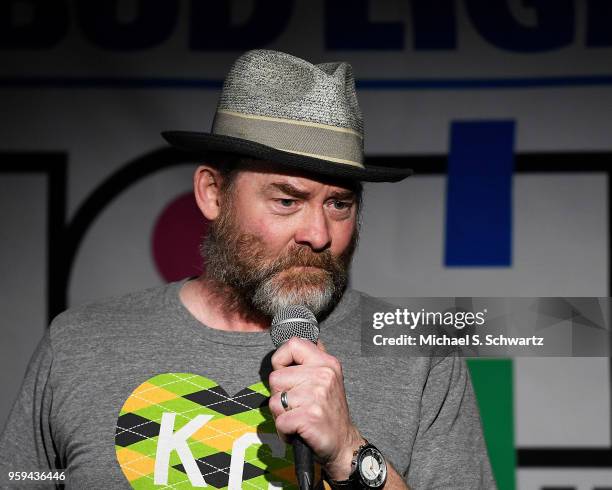 Comedian and actor David Koechner performs on day two of the NOHO Comedy Festival at Ha Ha Cafe Comedy Club on May 16, 2018 in North Hollywood,...