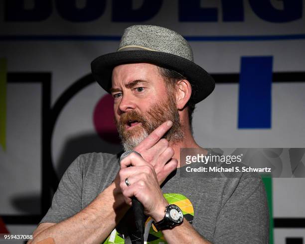 Comedian and actor David Koechner performs on day two of the NOHO Comedy Festival at Ha Ha Cafe Comedy Club on May 16, 2018 in North Hollywood,...