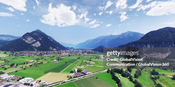 beautiful swiss landscape in interlaken, bern canton, switzerland - interlaken stock-fotos und bilder