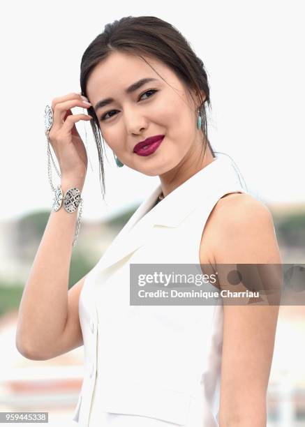 Kazakh actress Dinara Baktybayeva attends "The Gentle Indifference Of The Word" Photocall during the 71st annual Cannes Film Festival at Palais des...