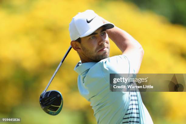 Erik Van Rooyen of South Africa plays his shot off the 9th tee during the first round of the Belgian Knockout at the Rinkven International Golf Club...