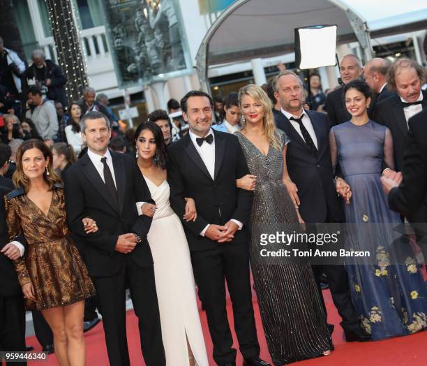 Marina Fois, Guillaume Canet, Leila Bekhti, Gilles Lellouche, Virginie Efira, Benoit Poelvoorde, Noee Abita and Philippe Katerine attend the...