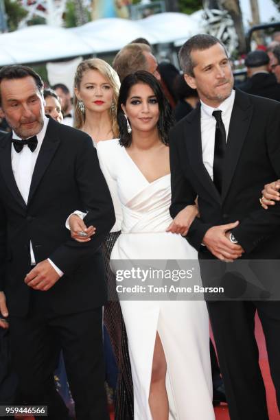 Gilles Lellouche, Virginie Efira, Leila Bekhti and Guillaume Canet attend the screening of 'Sink Or Swim ' during the 71st annual Cannes Film...